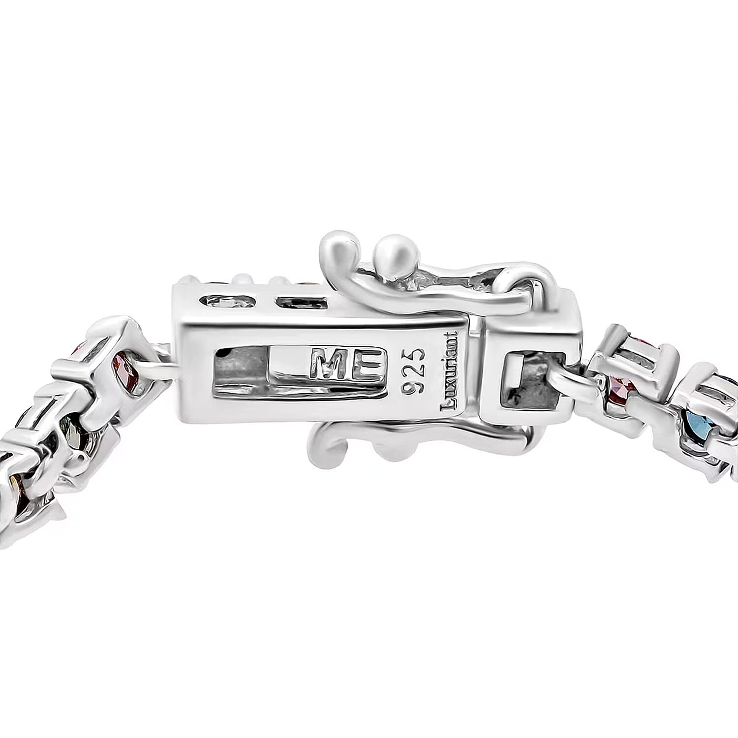 Luxuriant Lab Grown Multi Diamond SI 3.75 ctw Rainbow Symphony Bracelet in Rhodium Over Sterling Silver (6.50 In)