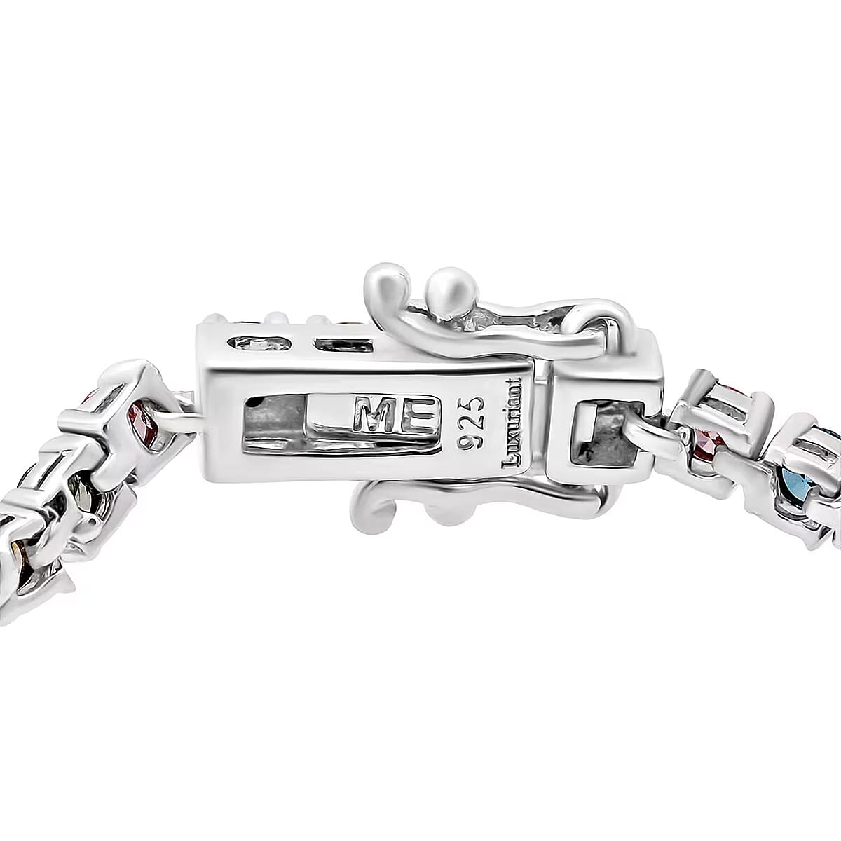 Luxuriant Lab Grown Multi Diamond SI 4.60 ctw Rainbow Symphony Bracelet in Rhodium Over Sterling Silver (8.00 In) image number 7