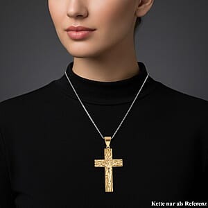 Doorbuster Luxoro Diamond-cut Crucifix Pendant without Chain in 10K Yellow Gold 3.20 Grams