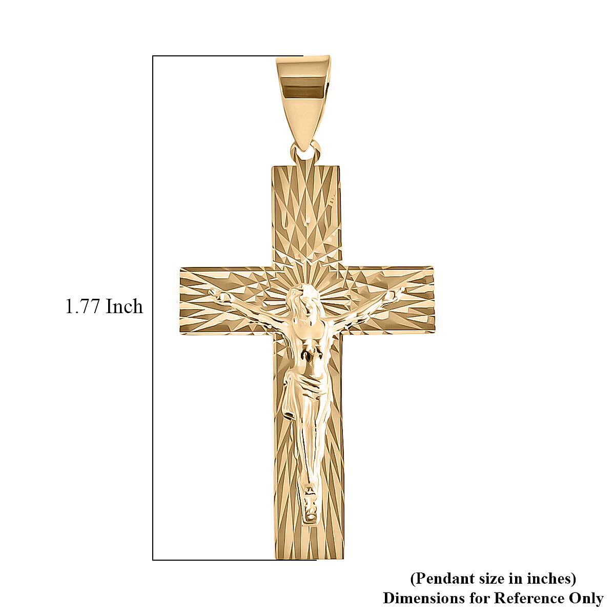 Doorbuster Luxoro Diamond-cut Crucifix Pendant without Chain in 10K Yellow Gold 3.20 Grams image number 5