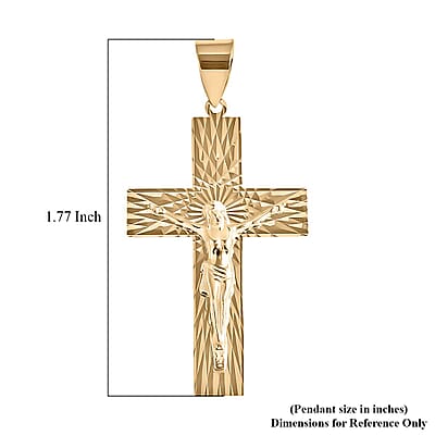 Luxoro Diamond-cut Crucifix Pendant without Chain in 10K Yellow Gold 3.20 Grams