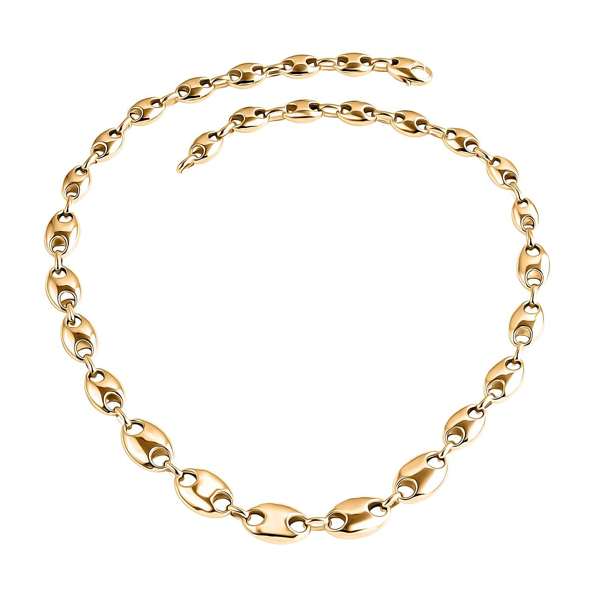 Doorbuster Luxoro Coffee Bean Link Chain Necklace in 10K Yellow Gold 15.70 Grams 18 Inches image number 0