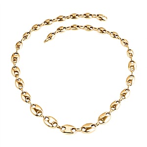 Doorbuster Luxoro Coffee Bean Link Chain Necklace in 10K Yellow Gold 15.70 Grams 18 Inches