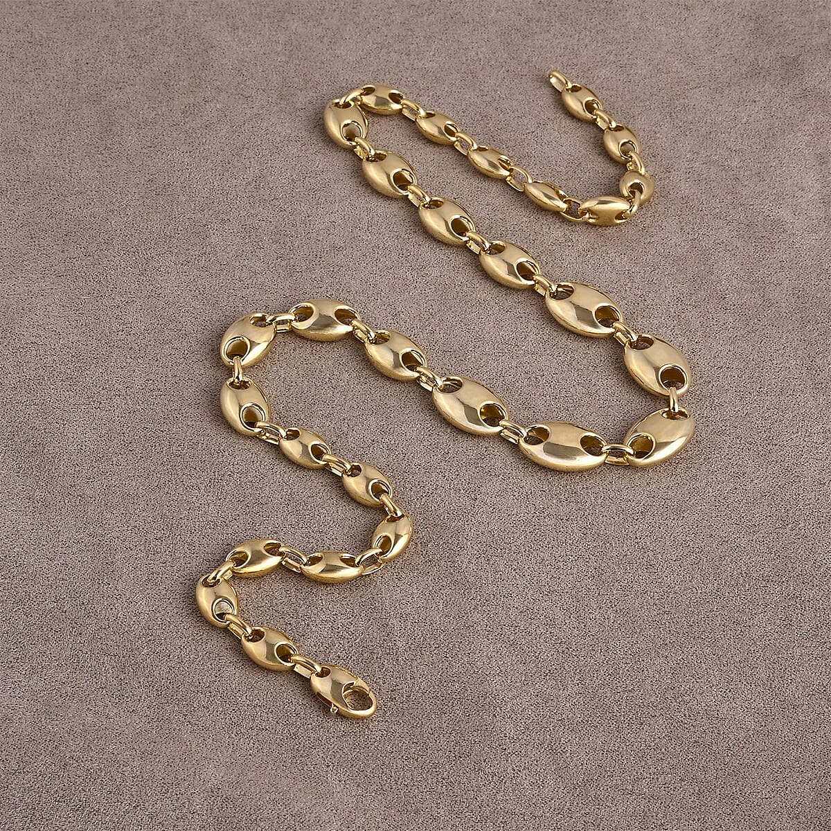 Doorbuster Luxoro Coffee Bean Link Chain Necklace in 10K Yellow Gold 15.70 Grams 18 Inches image number 1