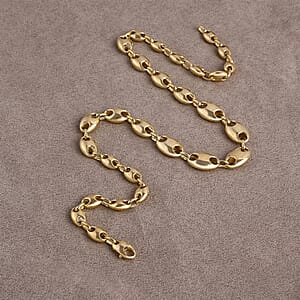 Doorbuster Luxoro Coffee Bean Link Chain Necklace in 10K Yellow Gold 15.70 Grams 18 Inches