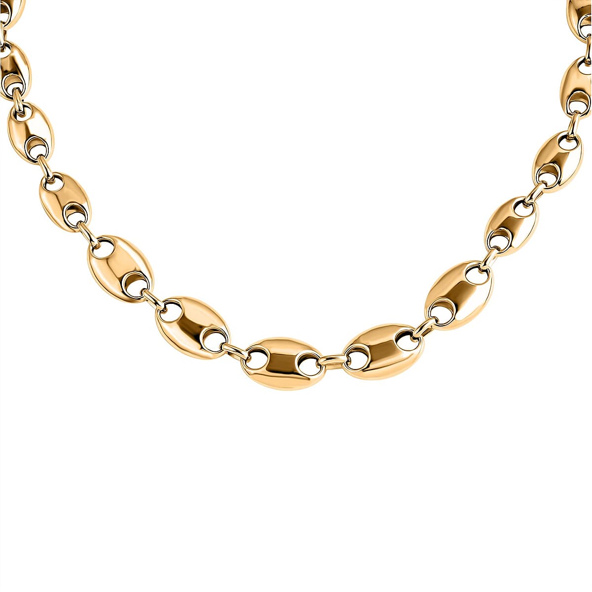 Doorbuster Luxoro Coffee Bean Link Chain Necklace in 10K Yellow Gold 15.70 Grams 18 Inches image number 3