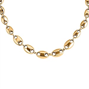 Doorbuster Luxoro Coffee Bean Link Chain Necklace in 10K Yellow Gold 15.70 Grams 18 Inches