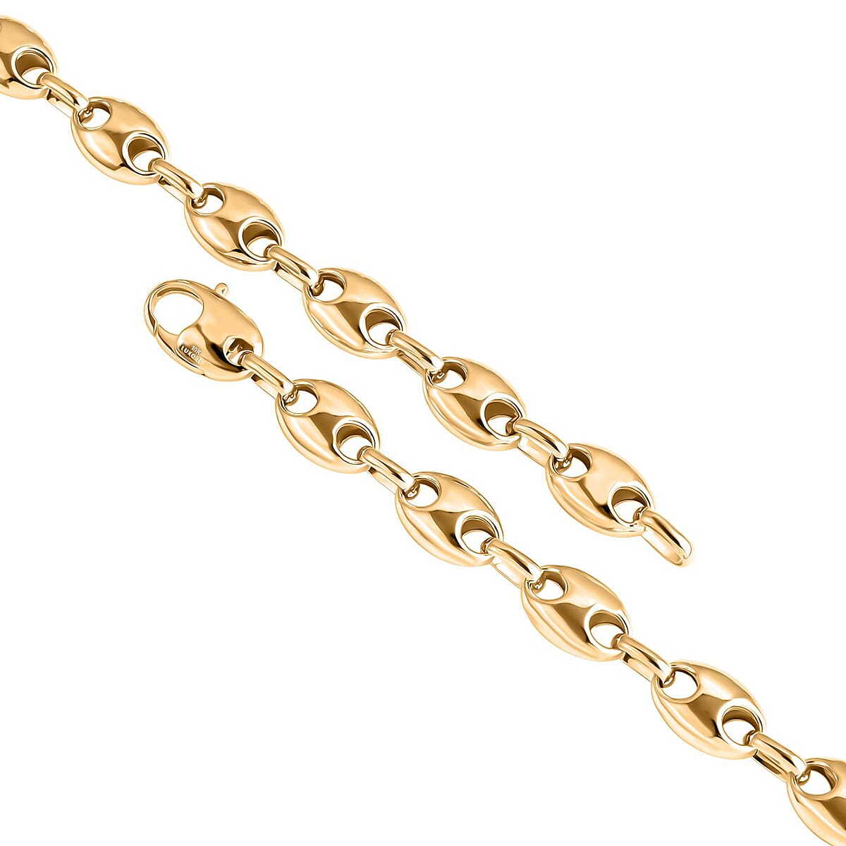 Doorbuster Luxoro Coffee Bean Link Chain Necklace in 10K Yellow Gold 15.70 Grams 18 Inches image number 4
