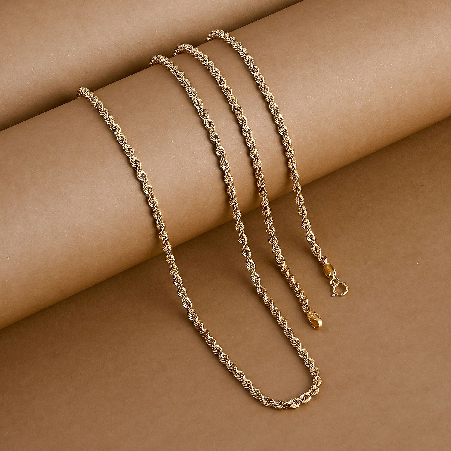 2.70mm Rope Chain Necklace in 10K Yellow Gold 3.10 Grams 20 Inches
