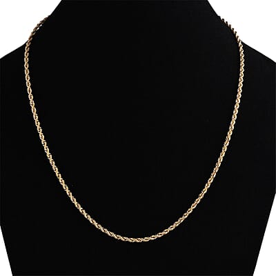 2.70mm Rope Chain Necklace in 10K Yellow Gold 3.10 Grams 20 Inches