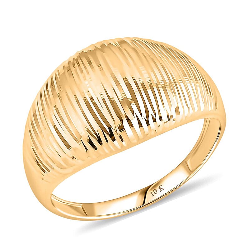 10K Yellow Gold Sunbeam Dome Ring 2 Grams(Size 10.0)