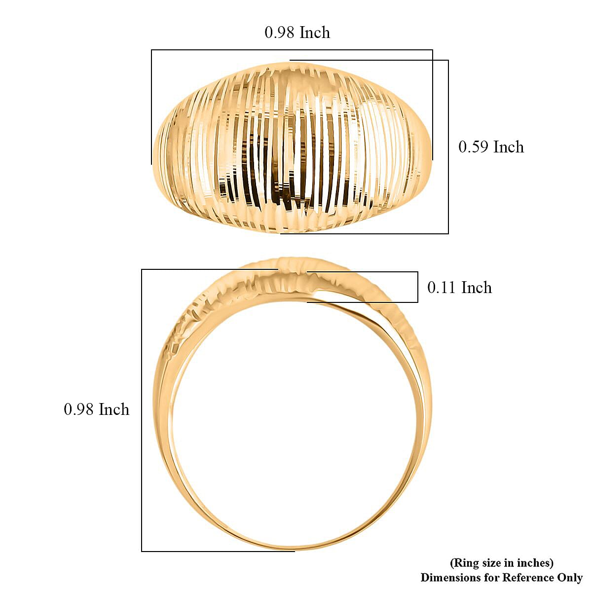 Doorbuster Sunbeam Dome Ring in 10K Yellow Gold (Size 10.0) 2 Grams image number 5