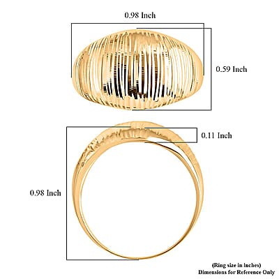 10K Yellow Gold Sunbeam Dome Ring 2 Grams(Size 10.0)
