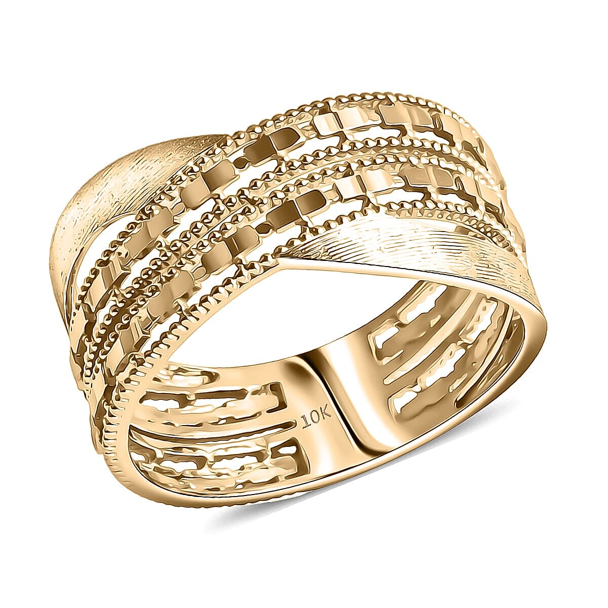 10K Yellow Gold Weave Ring 3.08 Grams (Size 10.0) image number 0