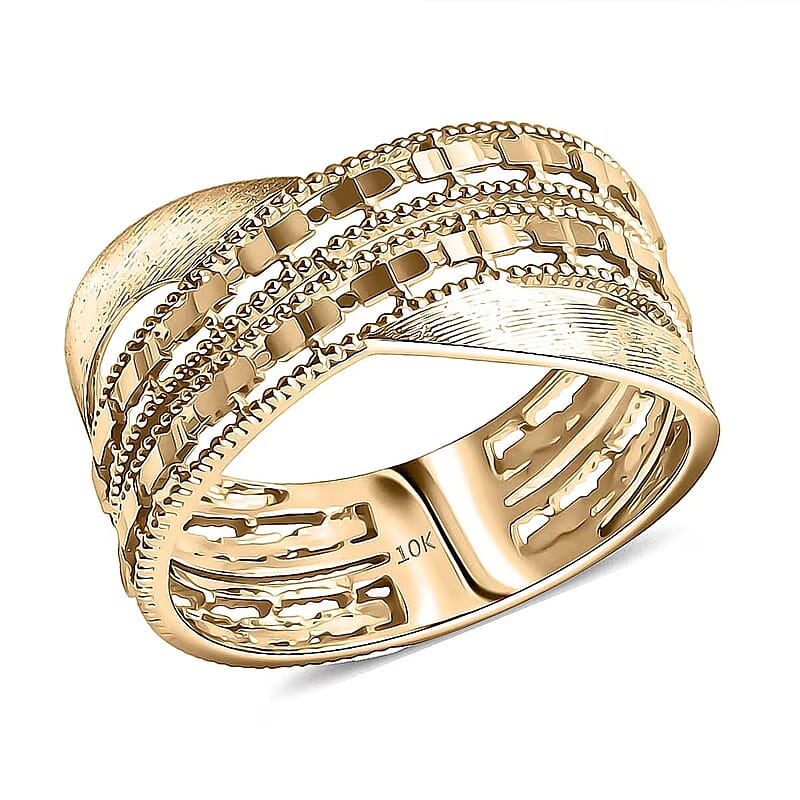 Luxoro 10K Yellow Gold Weave Ring 3.08 Grams (Size 11.0)