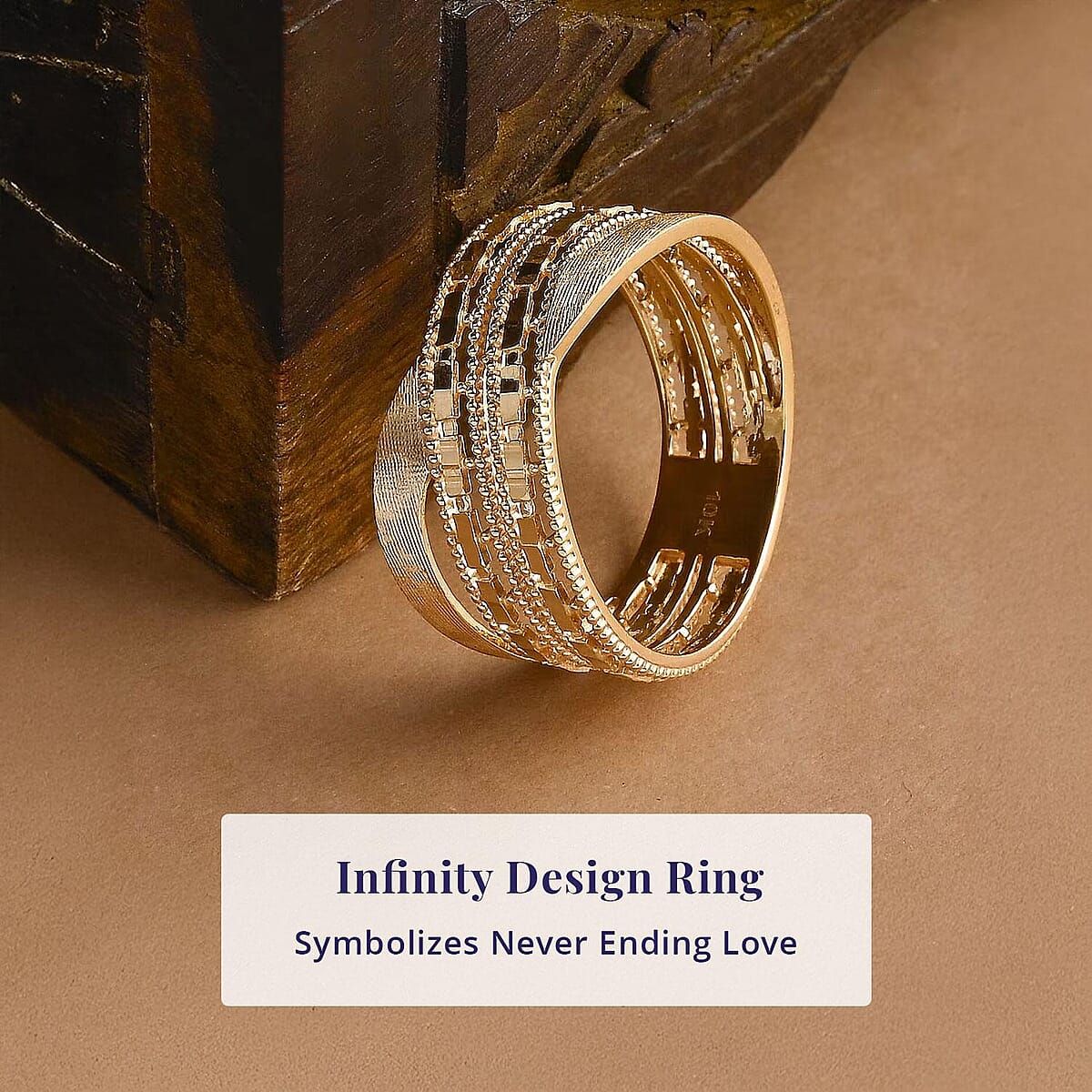 10K Yellow Gold Infinity Ring 3.08 Grams (Size 6.0) image number 2