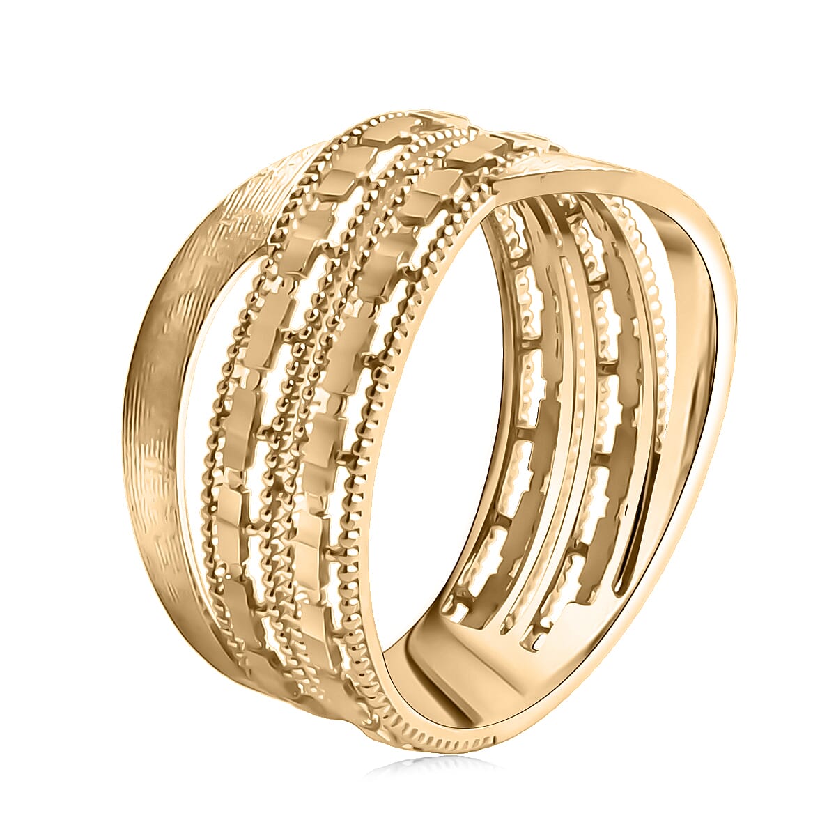 Doorbuster Luxoro Weave Royale Ring in 10K Yellow Gold (Size 8.0) 3.08 Grams image number 3