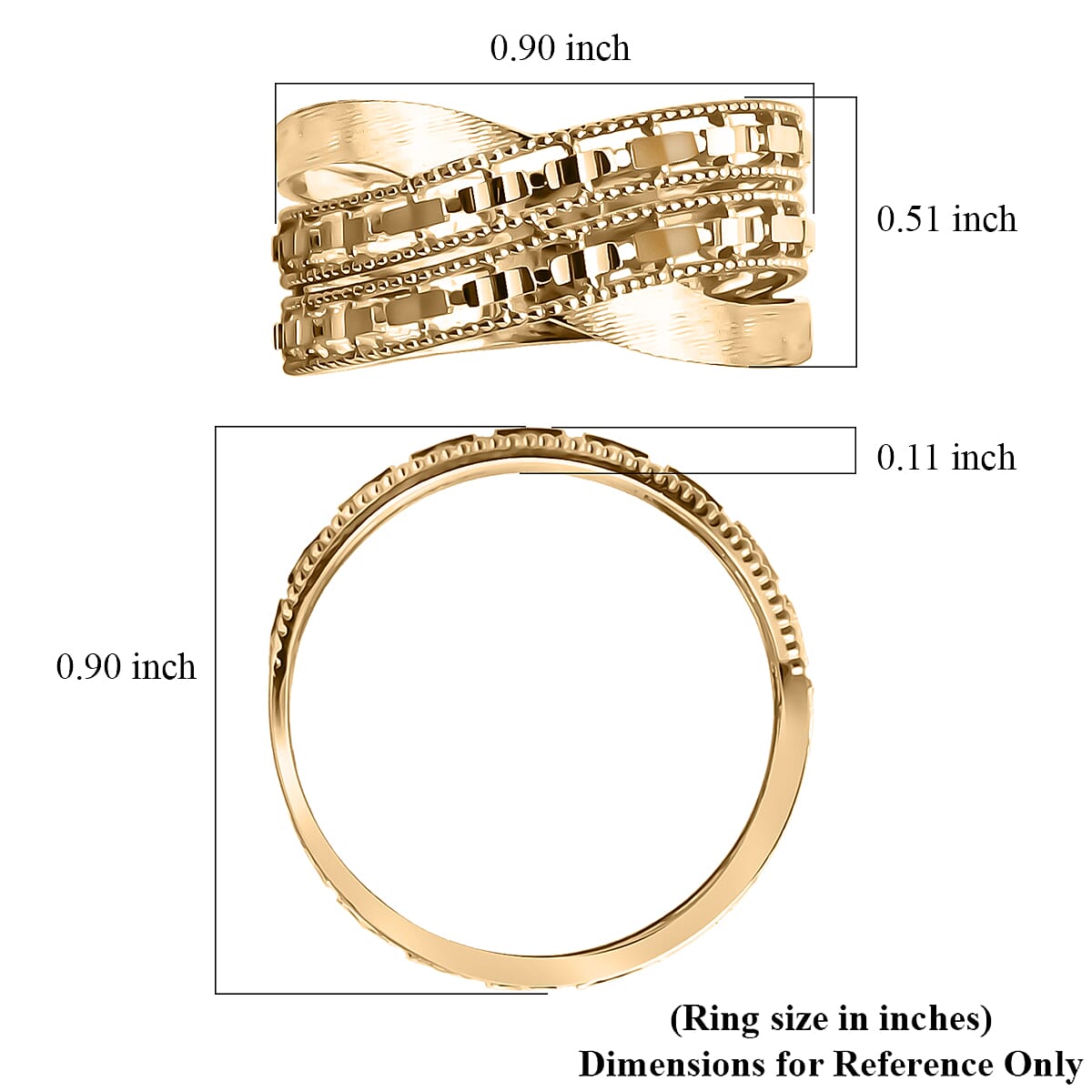 Doorbuster Luxoro Weave Royale Ring in 10K Yellow Gold (Size 8.0) 3.08 Grams image number 4