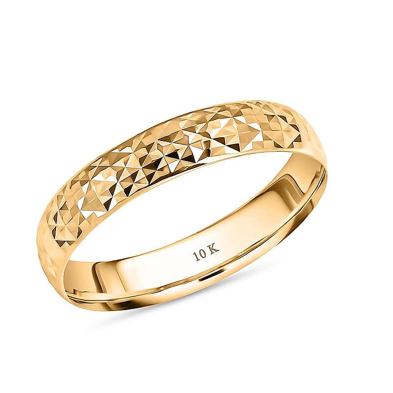 Diamond-cut Ring in 10K Yellow Gold (Size 10.0) 1.62 Grams