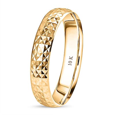 Diamond-cut Ring in 10K Yellow Gold (Size 10.0) 1.62 Grams