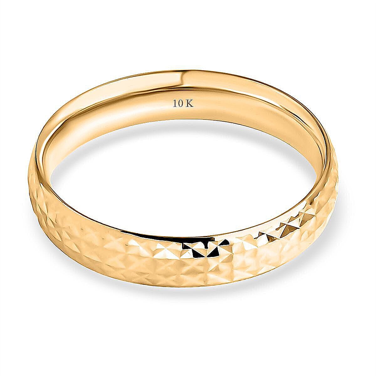 Diamond-cut Ring in 10K Yellow Gold (Size 10.0) 1.62 Grams