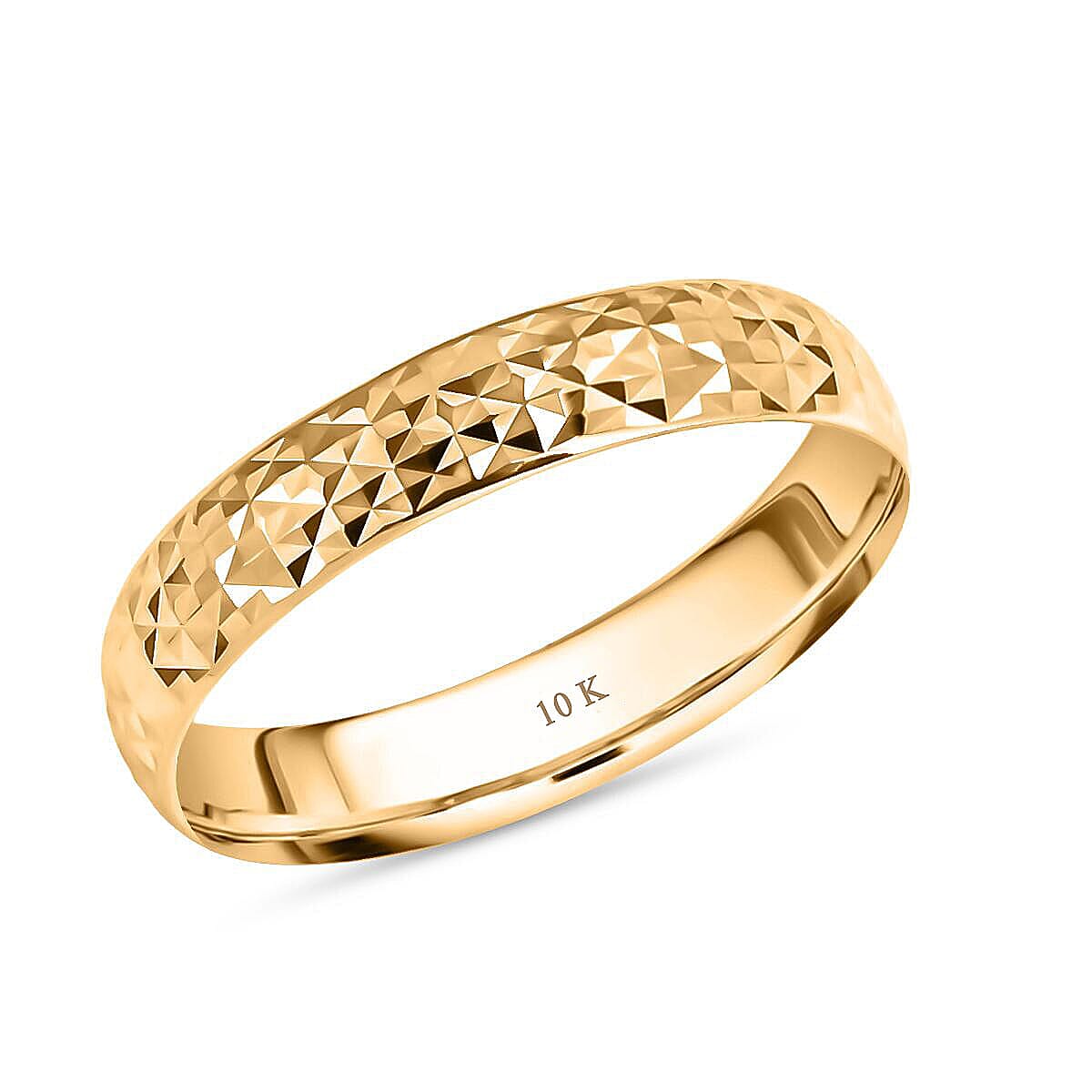 Diamond-cut Ring in 10K Yellow Gold (Size 8.0) 1.62 Grams