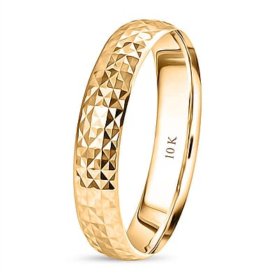 Diamond-cut Ring in 10K Yellow Gold (Size 8.0) 1.62 Grams