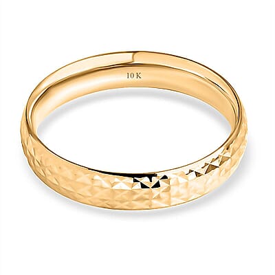 Diamond-cut Ring in 10K Yellow Gold (Size 8.0) 1.62 Grams