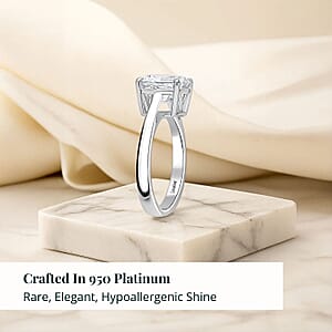 IGI Certified Luxuriant Asscher Cut Luxuriant Lab Grown Diamond Solitaire Ring in 950 Platinum 3.00 ctw (Size 8.0)