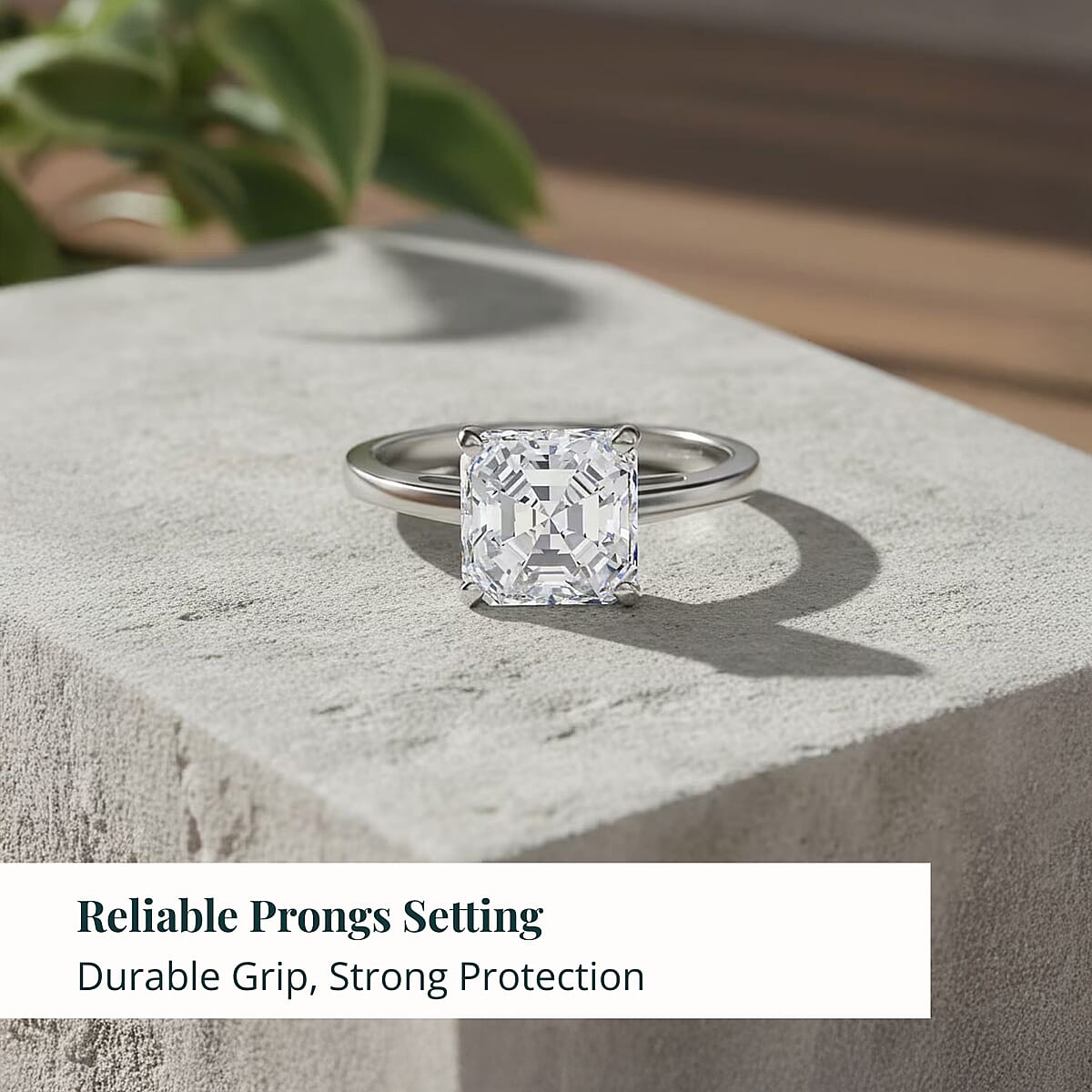 IGI Certified Asscher Cut Luxuriant Lab Grown Diamond E-F VS 3.00 ctw Solitaire Ring in 950 Platinum (Size 8.0) 5 Grams image number 4