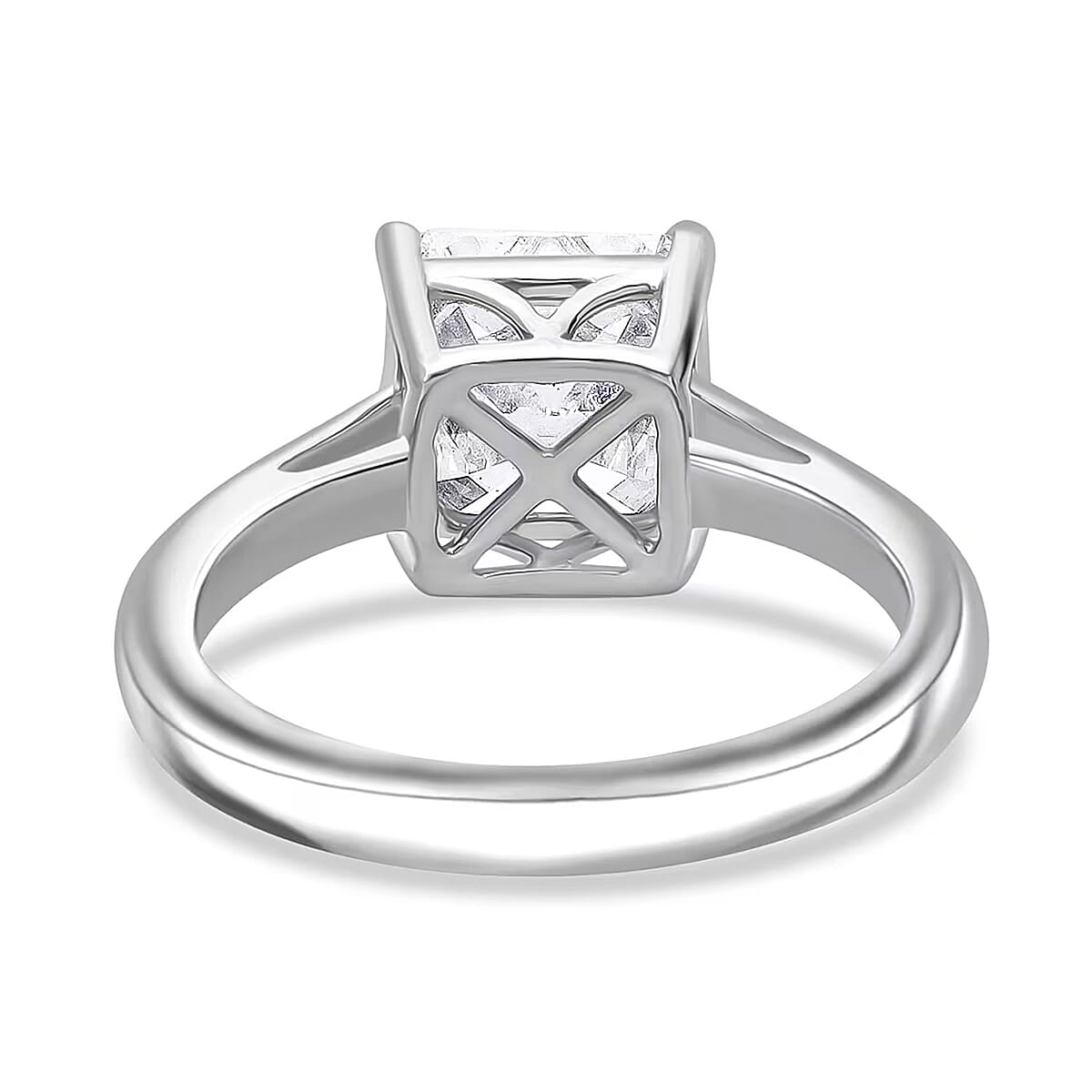 IGI Certified Asscher Cut Luxuriant Lab Grown Diamond E-F VS 3.00 ctw Solitaire Ring in 950 Platinum (Size 8.0) 5 Grams image number 8
