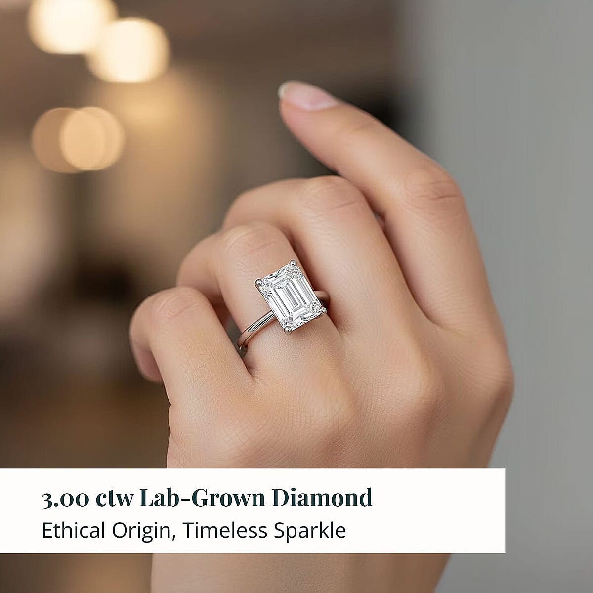 IGI Certified Luxuriant Lab Grown Diamond G VS 3.00 ctw Solitaire Ring in 950 Platinum (Size 10.0) 5 Grams (Ships in 10-12 Days) image number 1