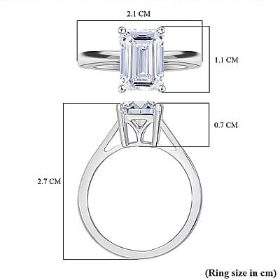 IGI Certified Luxuriant Lab Grown Diamond G VS 3.00 ctw Solitaire Ring in 950 Platinum (Size 5.0) 5 Grams