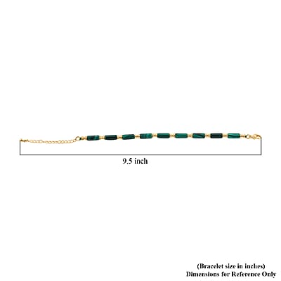 African Malachite 32.00 ctw Bracelet in Goldtone (7.00-9.00In)