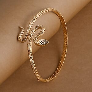 Luxoro 10K Yellow Gold Serpent Bangle Bracelet (7.25 In) 8.15 Grams