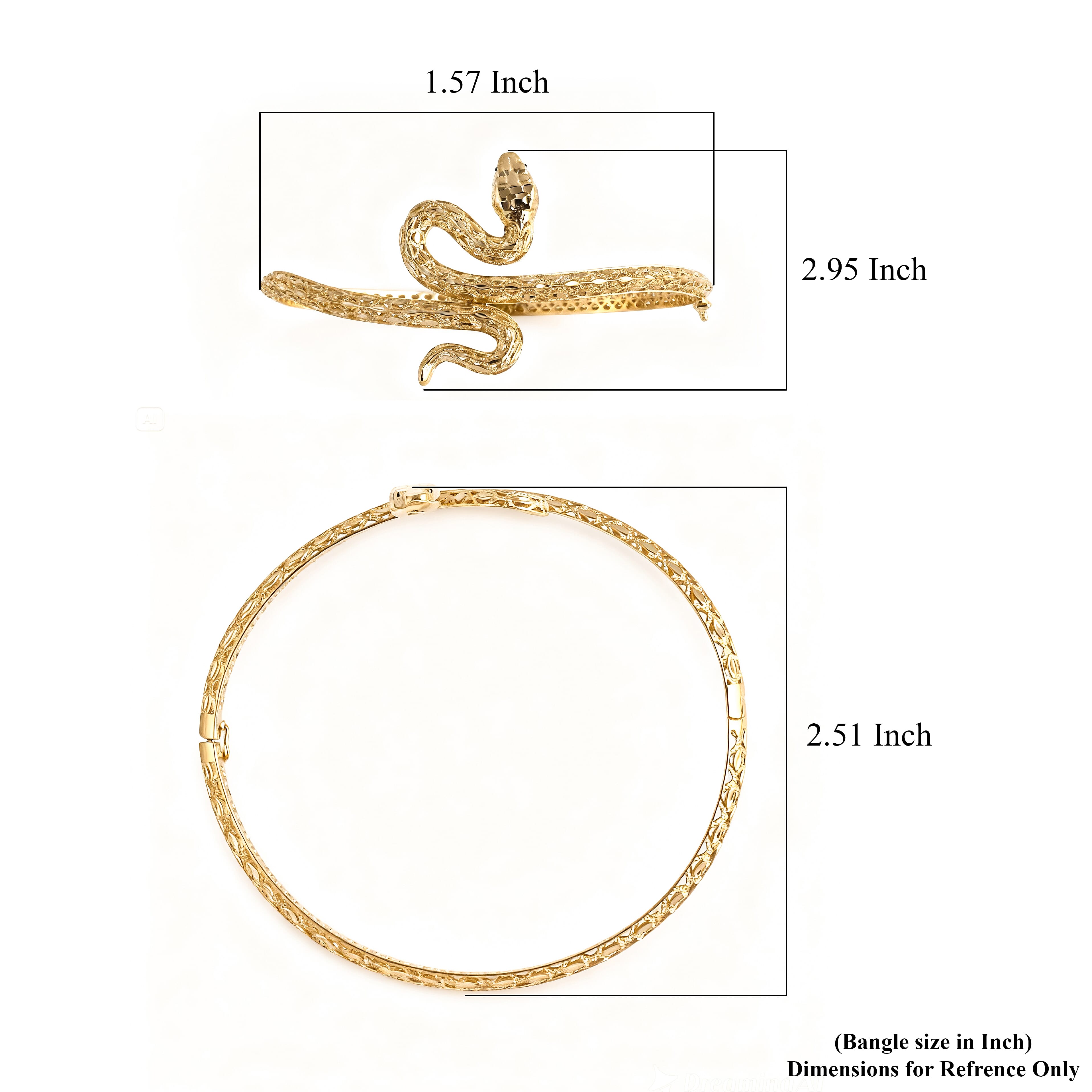 Luxoro Bangle Bracelet in 10K Yellow Gold (7.25 In) 8.15 Grams