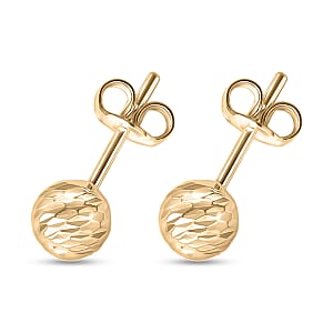   Diamond-cut Ball Stud Earrings in 10K Yellow Gold 0.90 Grams