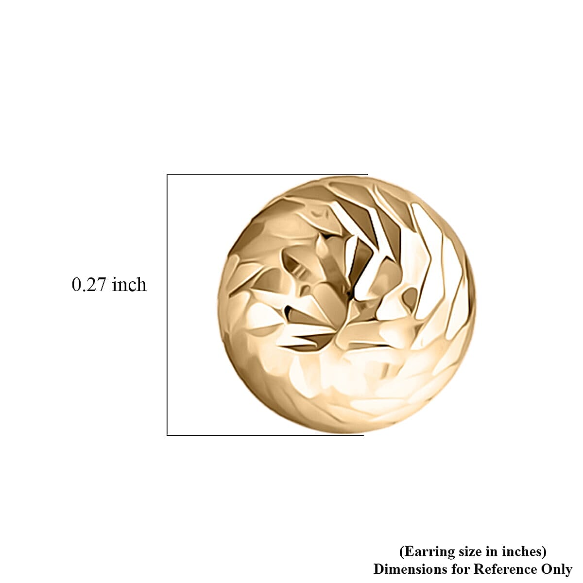 Diamond-cut Ball Stud Earrings in 10K Yellow Gold 0.90 Grams image number 5