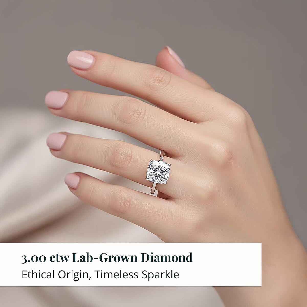 IGI Certified Luxuriant Lab Grown Diamond E-F VS 3.00 ctw Solitaire Ring in 950 Platinum (Size 7.0) 5 Grams image number 1