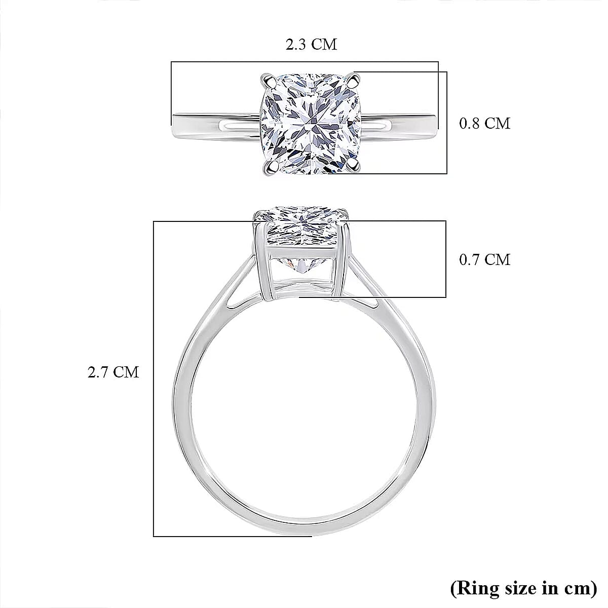 IGI Certified Luxuriant Lab Grown Diamond E-F VS 3.00 ctw Solitaire Ring in 950 Platinum (Size 7.5) 5 Grams image number 7