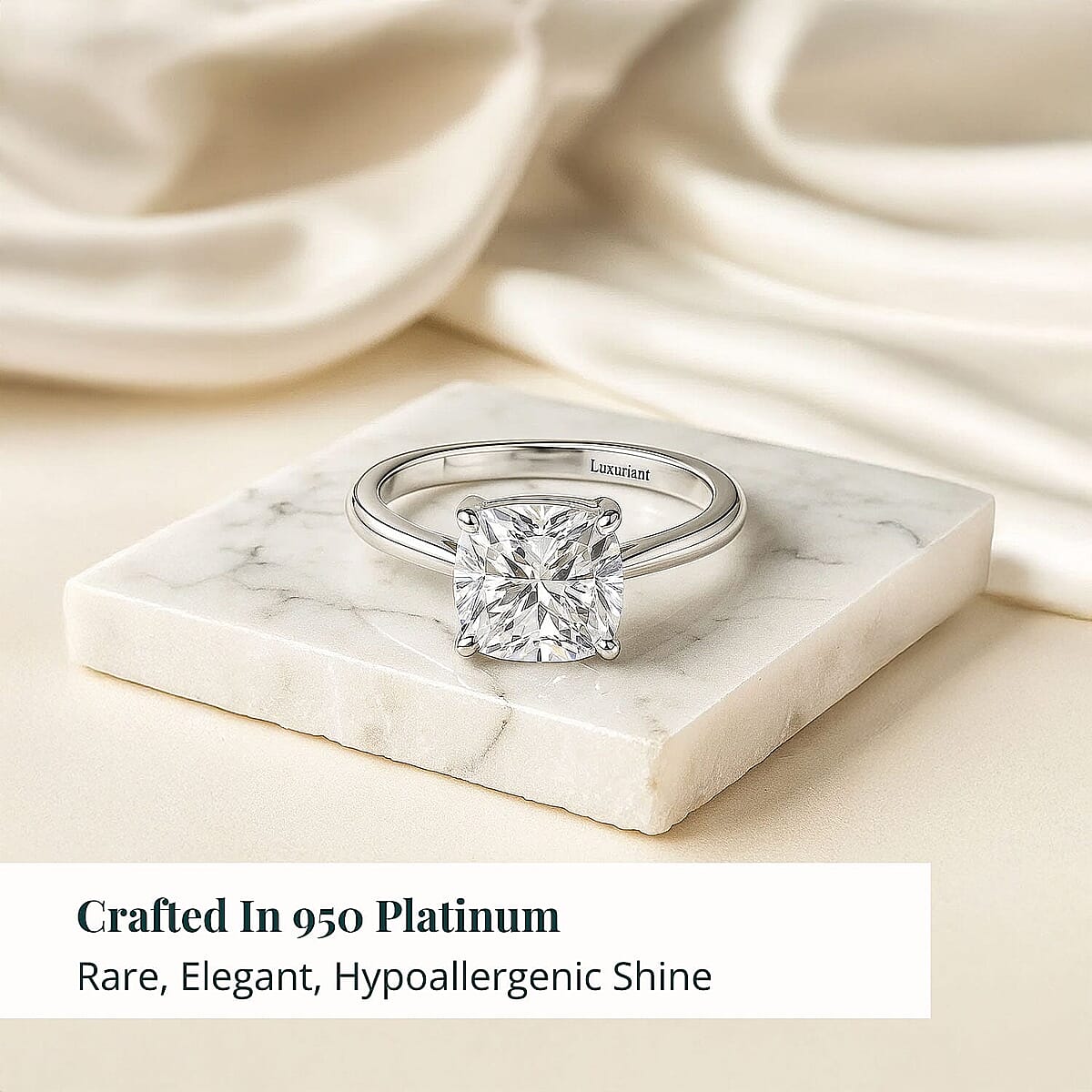 IGI Certified Luxuriant Lab Grown Diamond E-F VS 3.00 ctw Solitaire Ring in 950 Platinum (Size 8.0) 5 Grams image number 2