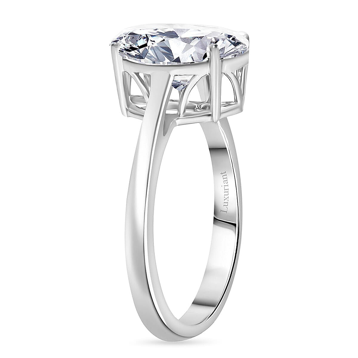 IGI Certified Luxuriant Lab Grown Diamond E-F VS 3.00 ctw Solitaire Ring in 950 Platinum (Size 7.5) 5 Grams image number 3