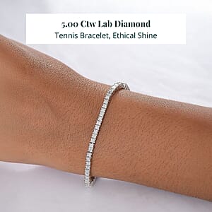 Doorbuster Luxuriant Lab Grown Diamond E-F VS 5.00 ctw Classic Tennis Bracelet in Rhodium Over Sterling Silver (6.50 In)