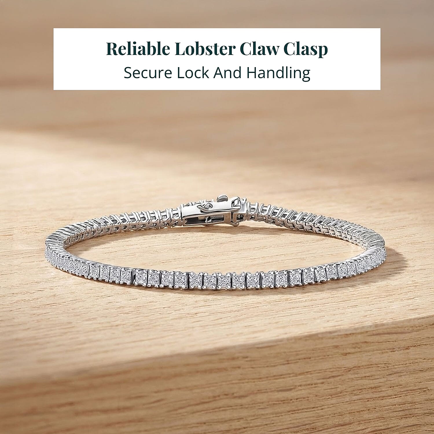 Luxuriant Lab Grown Diamond E-F VS 5.00 ctw Classic Tennis Bracelet in Rhodium Over Sterling Silver (6.50 In)