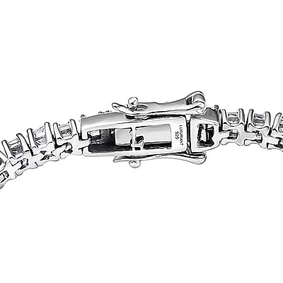  Luxuriant Lab Grown Diamond E-F VS 5.00 ctw Classic Tennis Bracelet in Rhodium Over Sterling Silver (6.50 In)