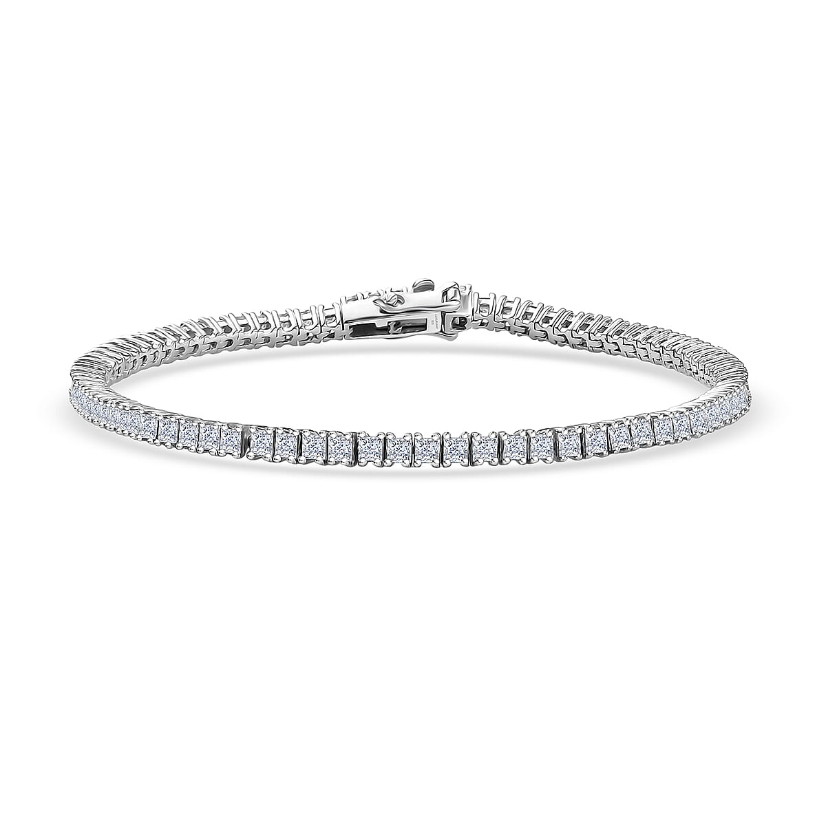 Luxuriant Lab Grown Diamond E-F VS 5.00 ctw Bracelet in Rhodium Over Sterling Silver (8.00 In) image number 0