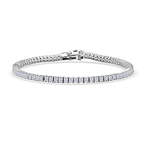 Luxuriant Lab Grown Diamond E-F VS 5.00 ctw Bracelet in Rhodium Over Sterling Silver (8.00 In)