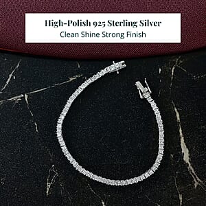 Luxuriant Lab Grown Diamond E-F VS 5.00 ctw Classic Tennis Bracelet in Rhodium Over Sterling Silver (8.00 In)