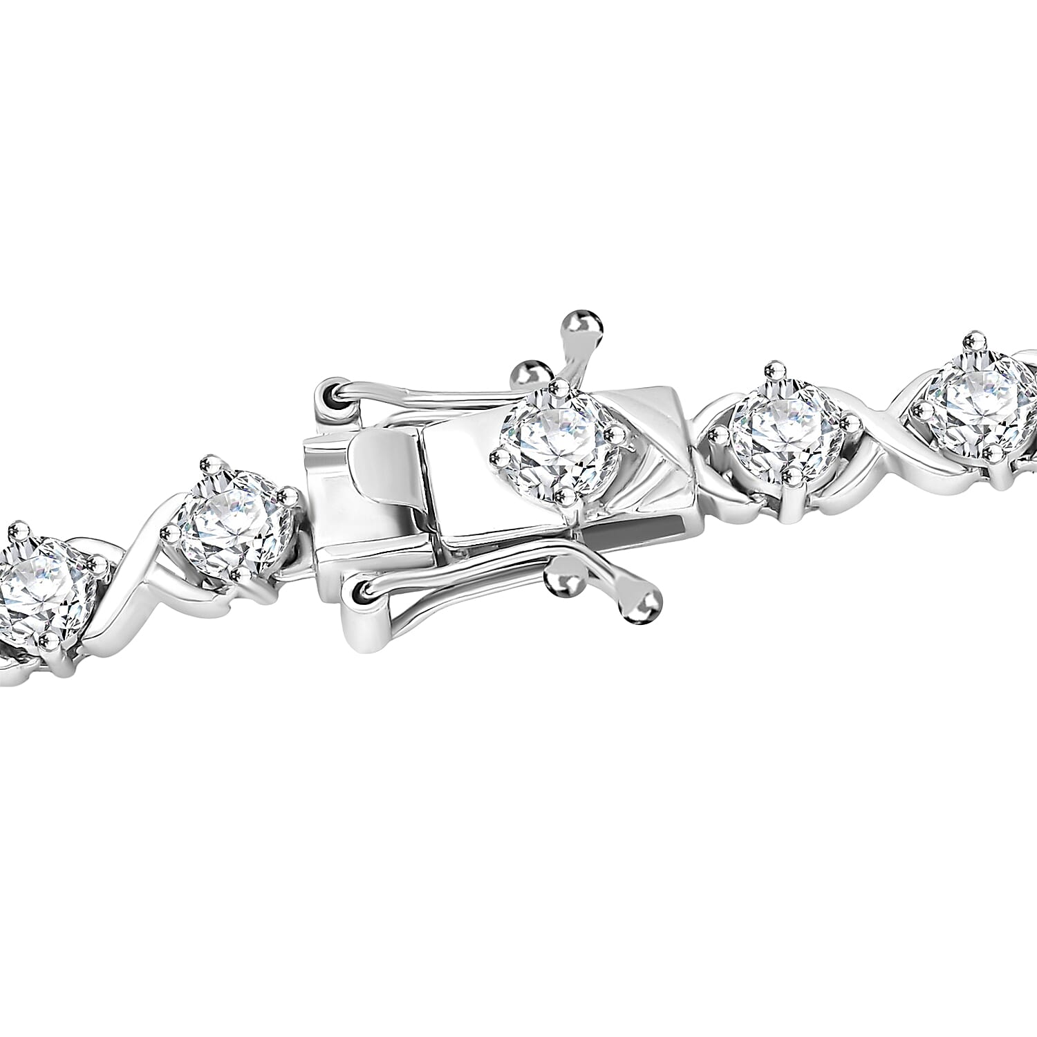 D'Joy Moissanite 16.50 ctw Necklace in Rhodium Over Sterling Silver 18 Inches 