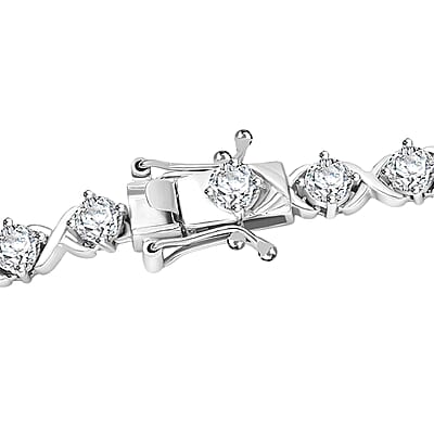 D'Joy Moissanite 16.50 ctw Necklace in Rhodium Over Sterling Silver 18 Inches 